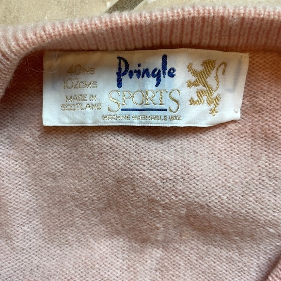 Pringle washable wool sweater l pink argyle - Picture 3 of 11